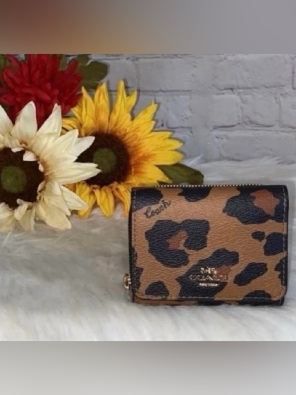 Coach Mini BRYNN Crossbody/LEOPARD Print Trifold Wallet 2pc Set - Picture 6 of 9